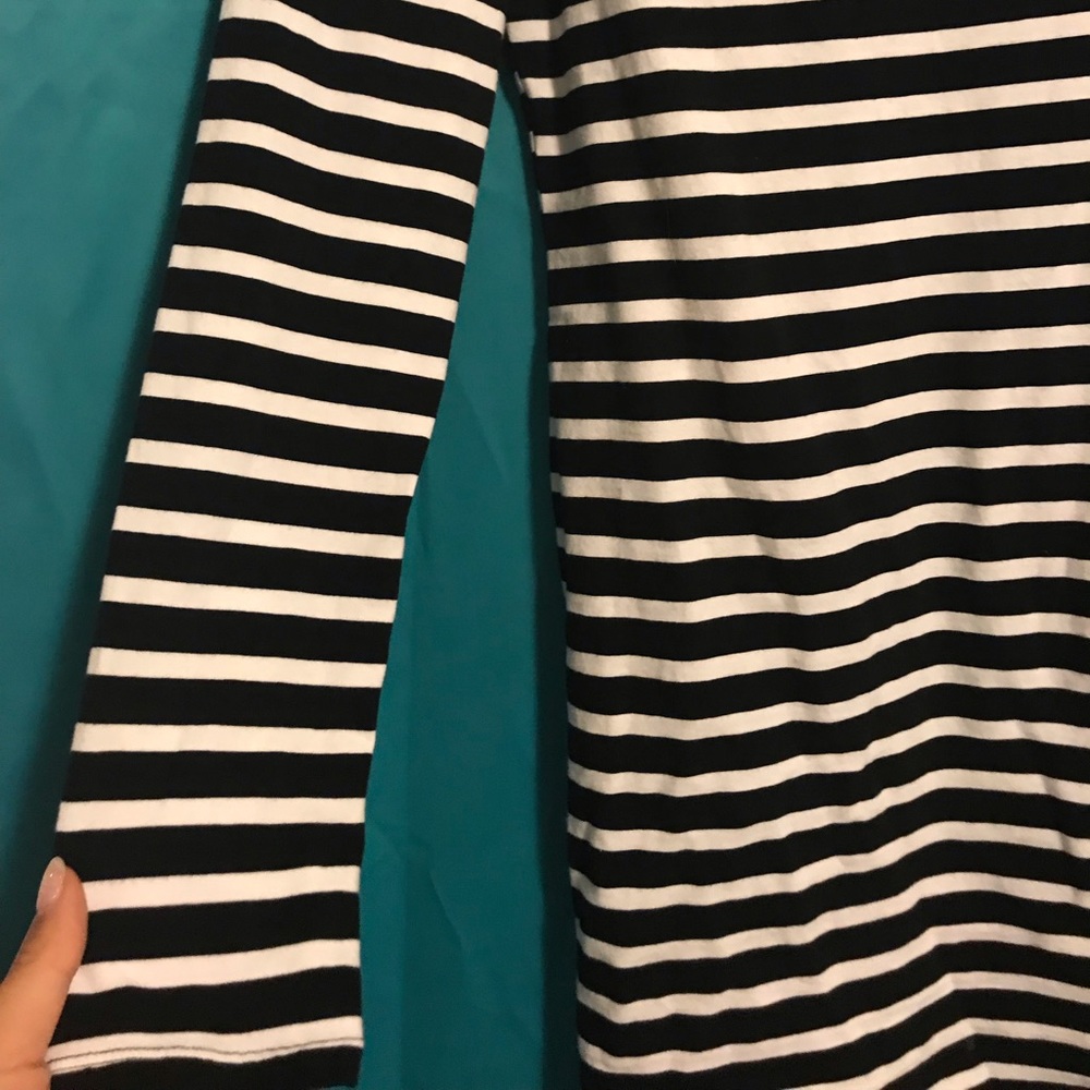 Black and white striped body-con dress